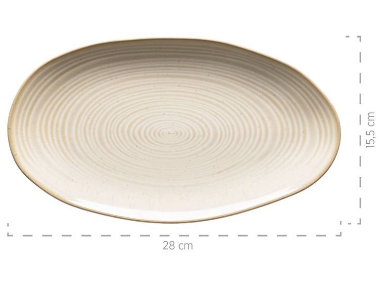 MÄSER Serie Nottingham, Set aus 3 Servierplatten, Servierteller in 3 Größen im Vintage-Look, Beige, Steinzeug Heißer Verkauf