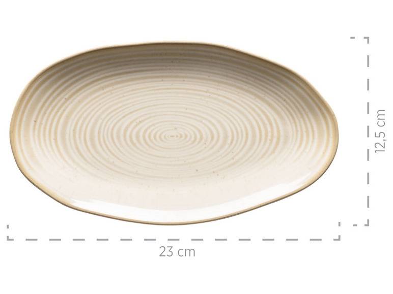 MÄSER Serie Nottingham, Set aus 3 Servierplatten, Servierteller in 3 Größen im Vintage-Look, Beige, Steinzeug Heißer Verkauf