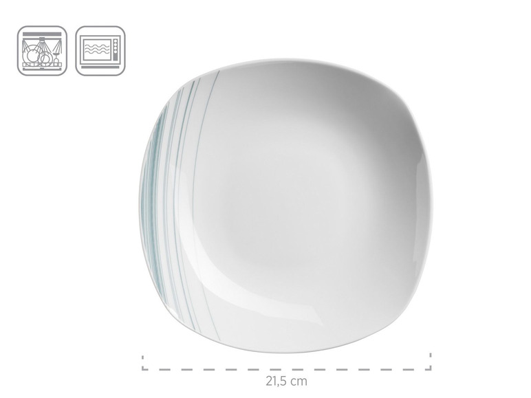 MÄSER Serie Enni, Kombiservice 30 teilig, weißes Geschirr-Set mit blauem Muster, Teller, Kaffeetasse, Dessertteller für 6 Personen Tägliche Deals