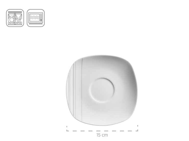 MÄSER Serie Enni, Kombiservice 30 teilig, weißes Geschirr-Set mit blauem Muster, Teller, Kaffeetasse, Dessertteller für 6 Personen Tägliche Deals