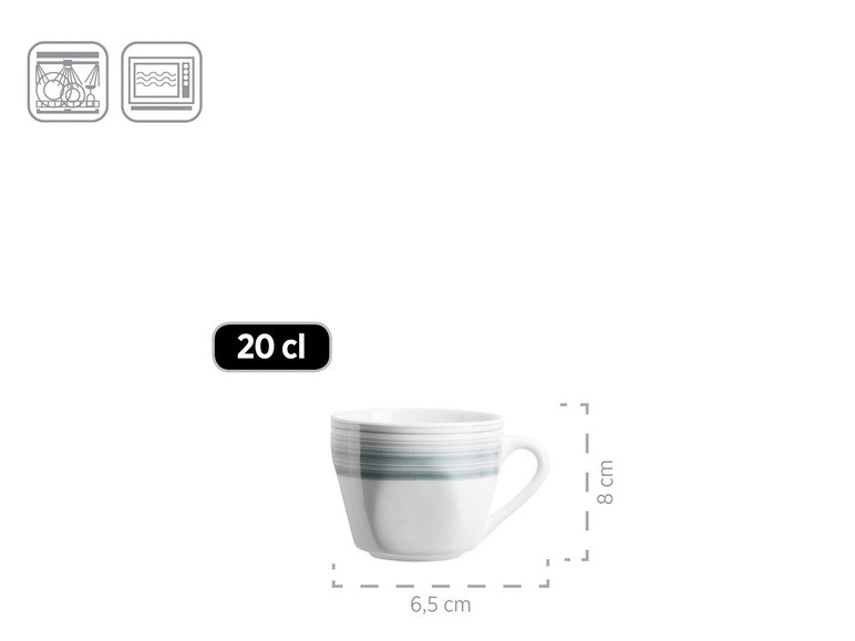 MÄSER Serie Enni, Kombiservice 30 teilig, weißes Geschirr-Set mit blauem Muster, Teller, Kaffeetasse, Dessertteller für 6 Personen Tägliche Deals