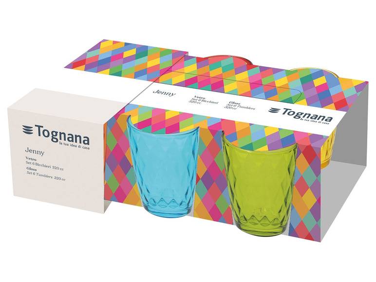Tognana Gläserset, farbig, 320ml Begrenztes Angebot