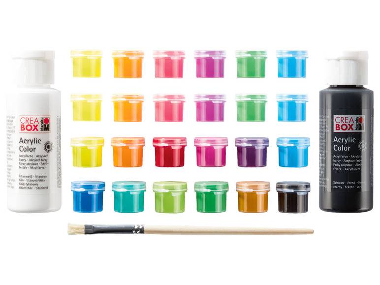 Marabu CREABOX Acrylfarben »Mini«, 27-teilig, inkl. Pinsel Saisonschlussverkauf
