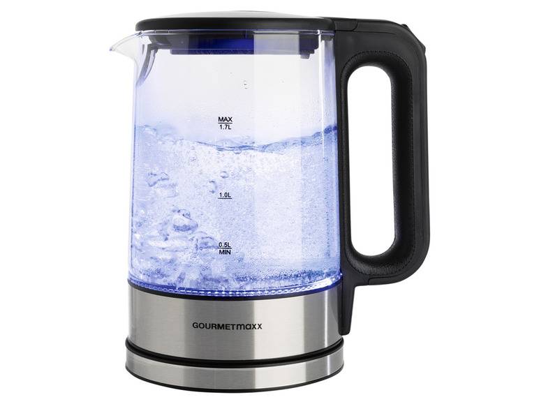 GOURMETmaxx Glas-Wasserkocher, 1,7 l, kabellos, LED JETZT KAUFEN