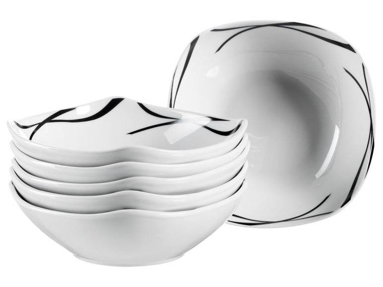 MÄSER Serie Oslo, Müslischalen 6er-Set, Müslischüsseln, klassisch, zeitlos, elegant, Porzellan, schwarz-weiß JETZT KAUFEN
