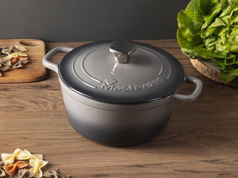 Masterpro Kasserolle, Gusseisen, mit Deckel, Ø 27 cm Vierteljährliche Förderung