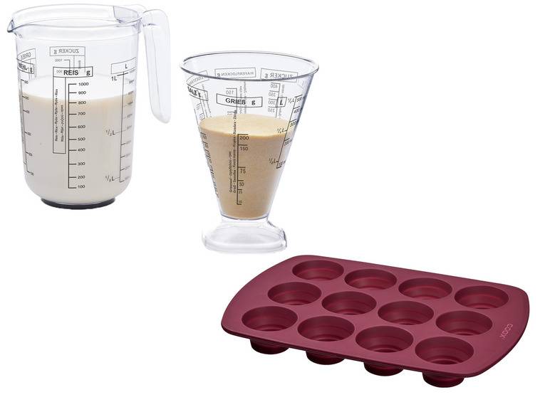 Coox Silikon-Muffinform + ERNESTO® Messbecher-Set, 2-teilig Black Friday Preise
