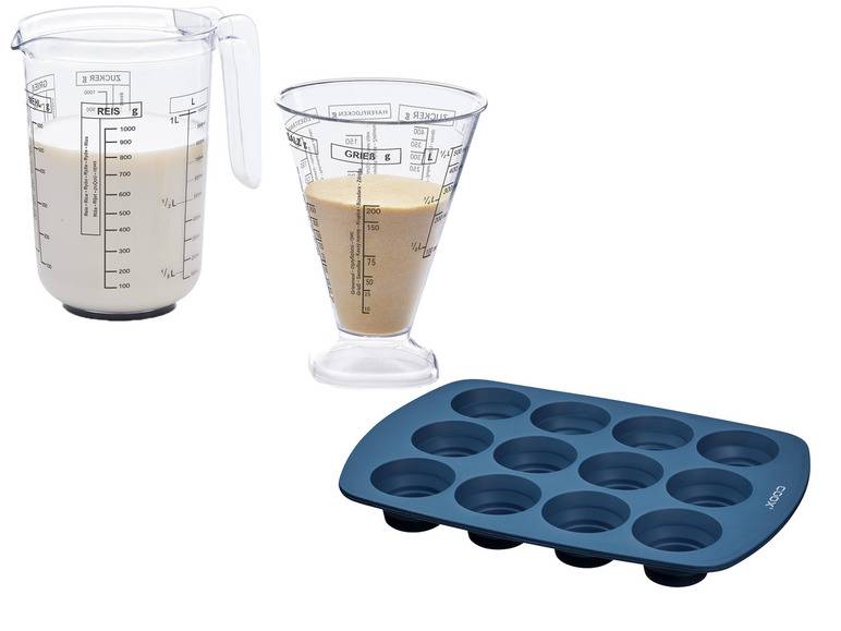 Coox Silikon-Muffinform + ERNESTO® Messbecher-Set, 2-teilig 50% Rabatt für begrenzte Zeit