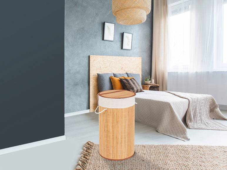 Wenko Wäschetruhe »Bamboo«, 55 l Fassungsvermögen, mit Baumwoll-Wäschesack, aus Bambus Rabatt