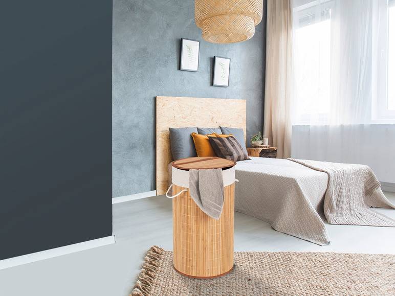 Wenko Wäschetruhe »Bamboo«, 55 l Fassungsvermögen, mit Baumwoll-Wäschesack, aus Bambus Rabatt