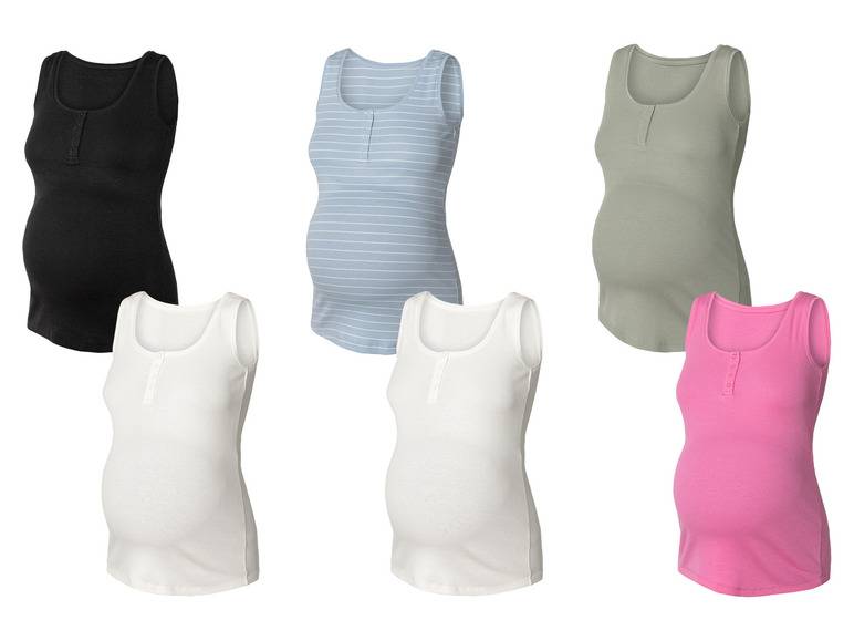 esmara® Damen Umstands-Ripptops, 2 Stück, mit Baumwolle Riesige Ersparnisse