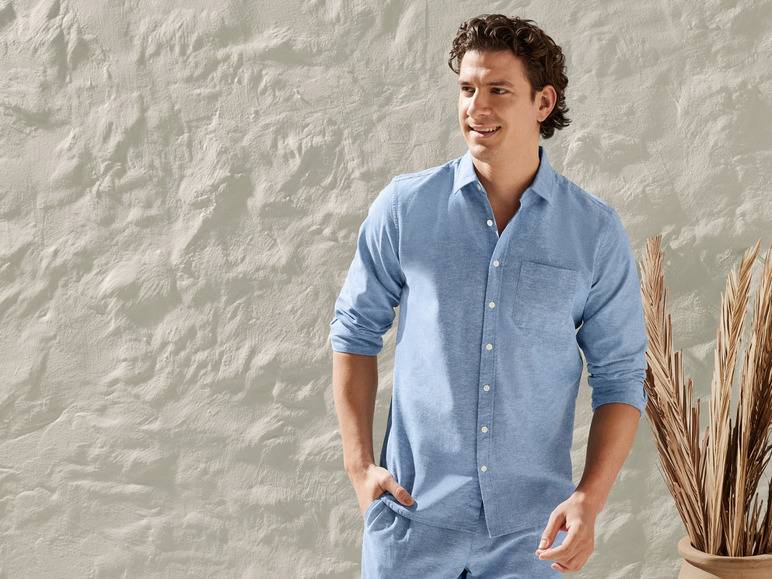 LIVERGY® Herren Leinenhemd mit Kentkragen Bis zu 65% Rabatt