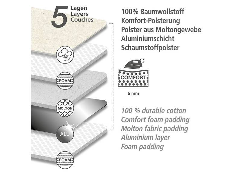 Wenko Bügeldecke »Air Comfort«, dampfbügelgeeignet Lagerräumung