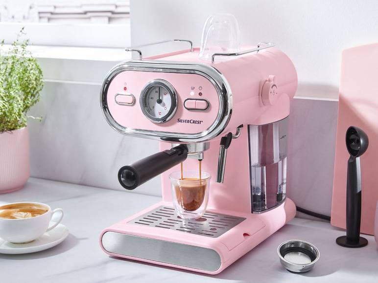 SILVERCREST® KITCHEN TOOLS Espressomaschine/Siebträger Pastell rosa SEM 1100 D3 + Elektrische Kaffeemühle »SKME 180 C1«, 180 W Neueste Mode