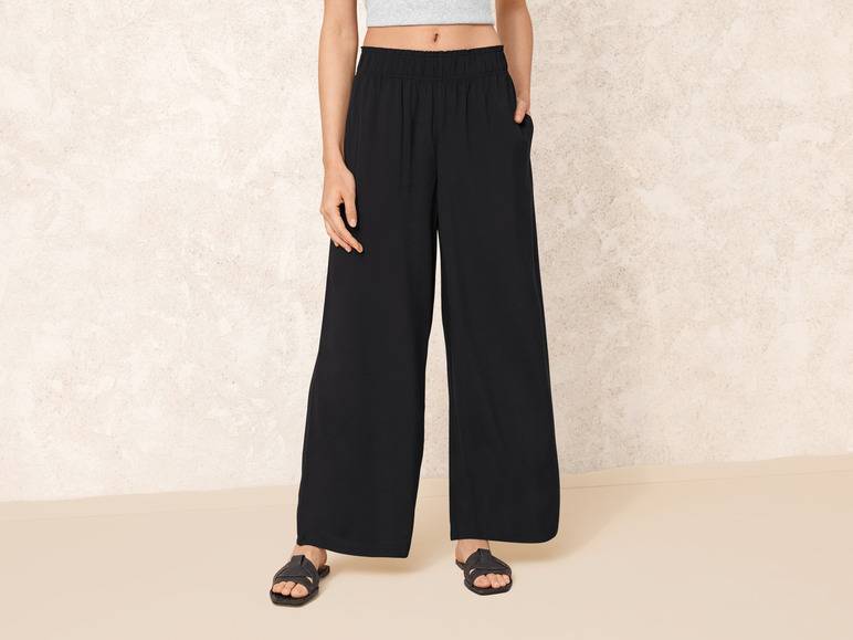esmara® Damen Wide-Leg-Hose mit elastischem Gummizugbund Tiefpreis