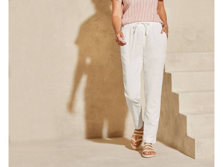esmara® Damen Leinenhose mit Gummizugbund und Bindeband Outlet
