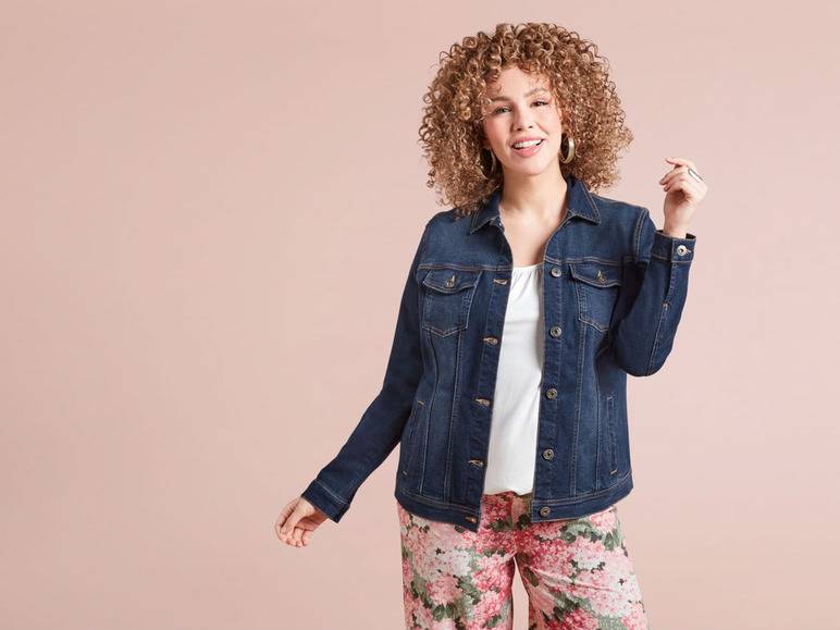 esmara® Damen Jeansjacke, leicht tailliert geschnitten Cyber Monday
