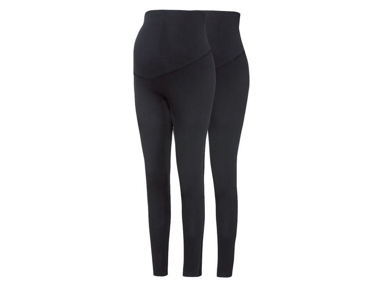 esmara® Damen Umstands Leggings, 2 Stück, mit Bio-Baumwolle Muttertagsangebot
