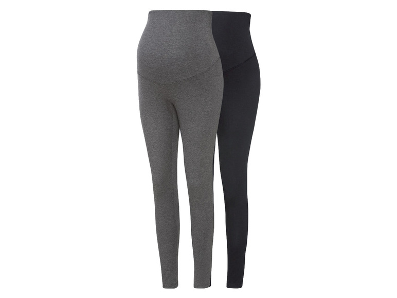 esmara® Damen Umstands Leggings, 2 Stück, mit Bio-Baumwolle Muttertagsangebot