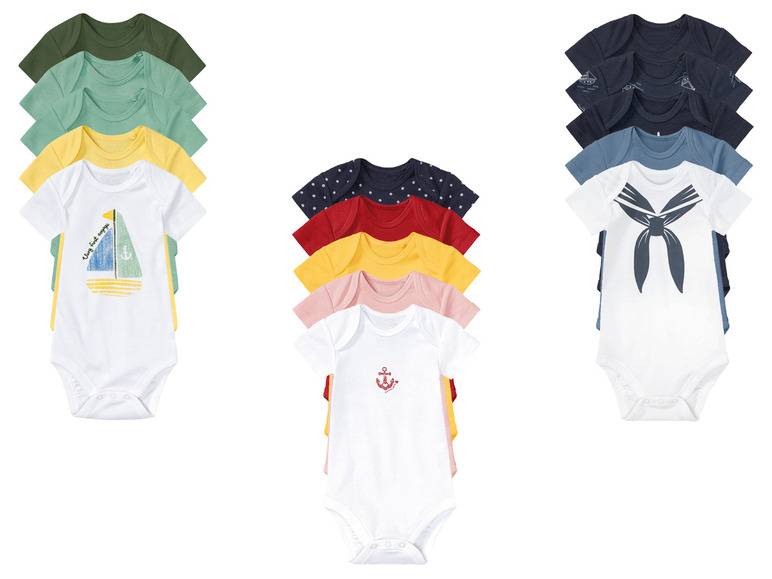 lupilu® Baby Bodies, 5 Stück, kurzarm, aus reiner Bio-Baumwolle Heißer Verkauf