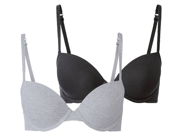 esmara® Damen Bügel BH, 2 Stück, mit hohem Baumwollanteil Neueste Stile