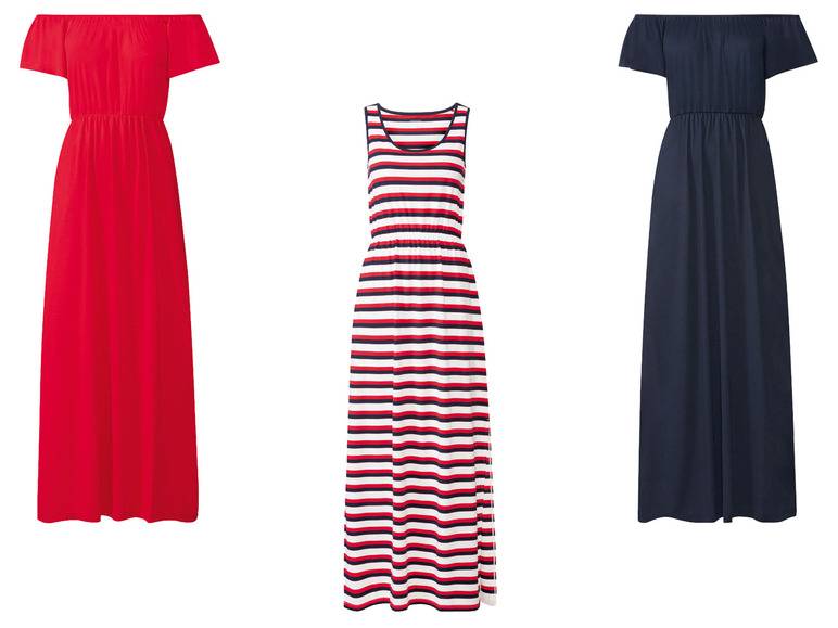 esmara® Damen Maxikleid mit Gummizug in der Taille Letzte 2 Tage
