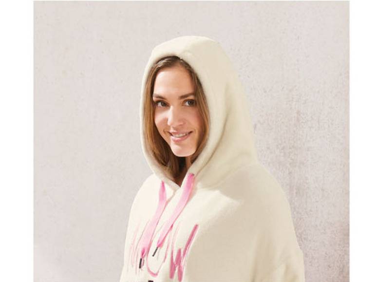 esmara® Damen Plüsch-Kleid mit Kapuze und Teddyplüsch Angebote
