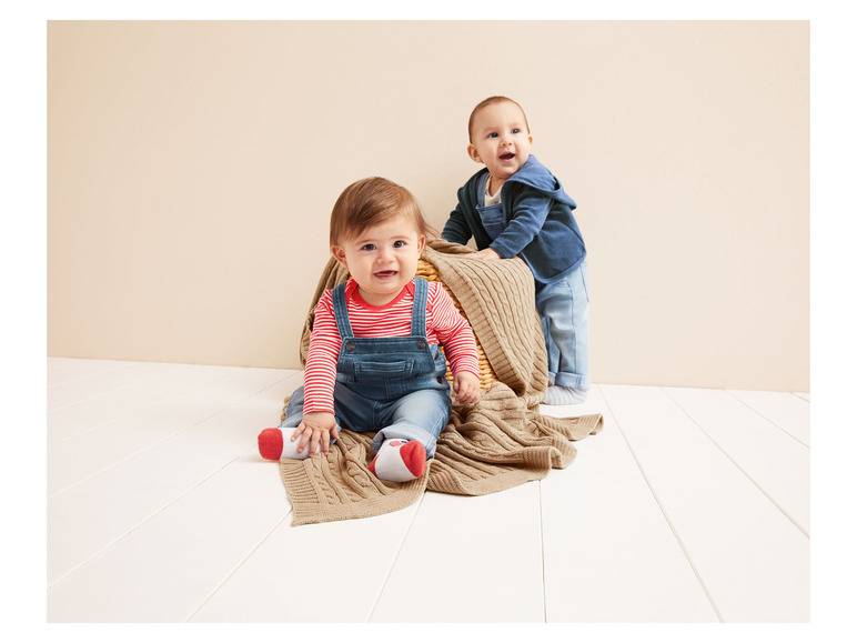 lupilu® Baby Latzhose Sweatdenim, mit Bio-Baumwolle Kostenloser Versand
