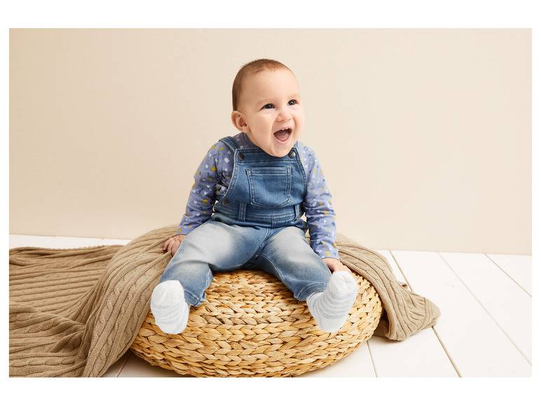 lupilu® Baby Latzhose Sweatdenim, mit Bio-Baumwolle Kostenloser Versand