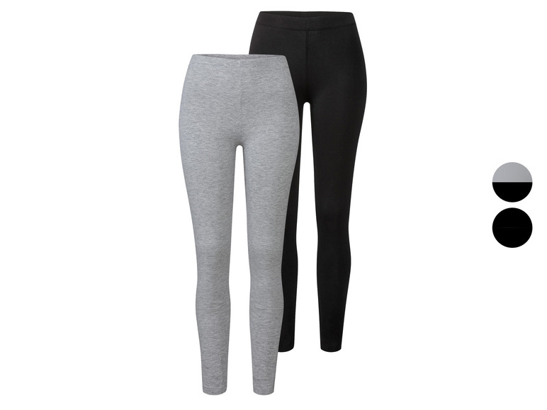 esmara® Damen Leggings, 2 Stück, normale Leibhöhe Valentinstagsangebot
