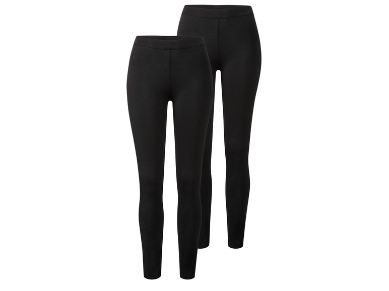 esmara® Damen Leggings, 2 Stück, normale Leibhöhe Valentinstagsangebot