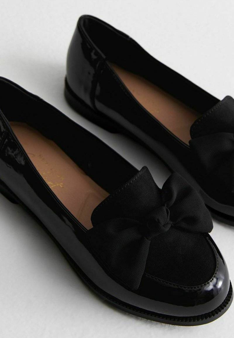 New Look Wide Fit New Look Wide Fit COMFORT WIDE FIT BOW FRONT - Slip-ons - black Neueste Mode