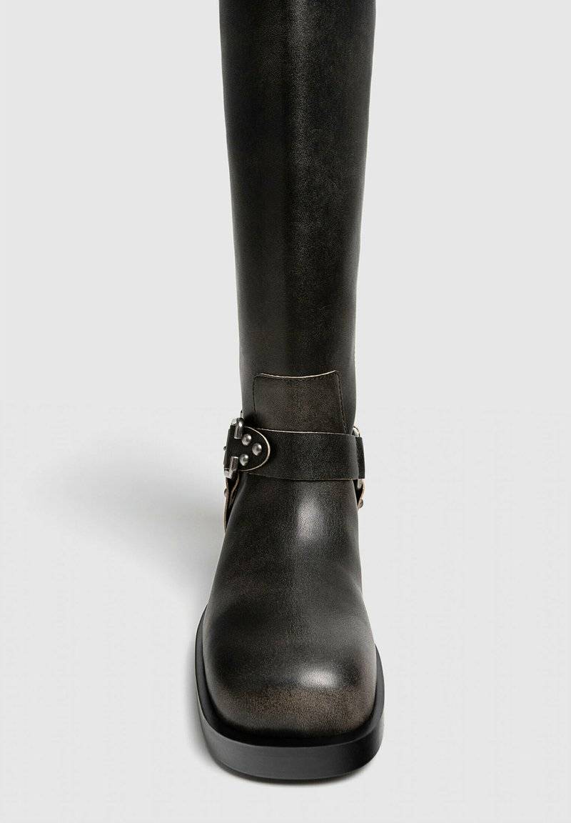 Stradivarius Stradivarius Cowboy/Biker boots - dark grey Saisonale Angebote