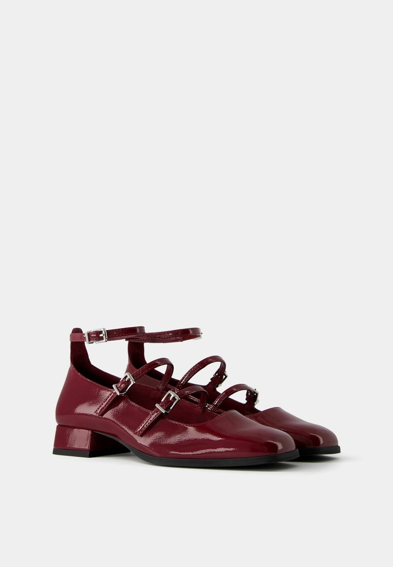 Bershka Bershka MARY JANES - Ankle strap ballet pumps - dark red JETZT KAUFEN