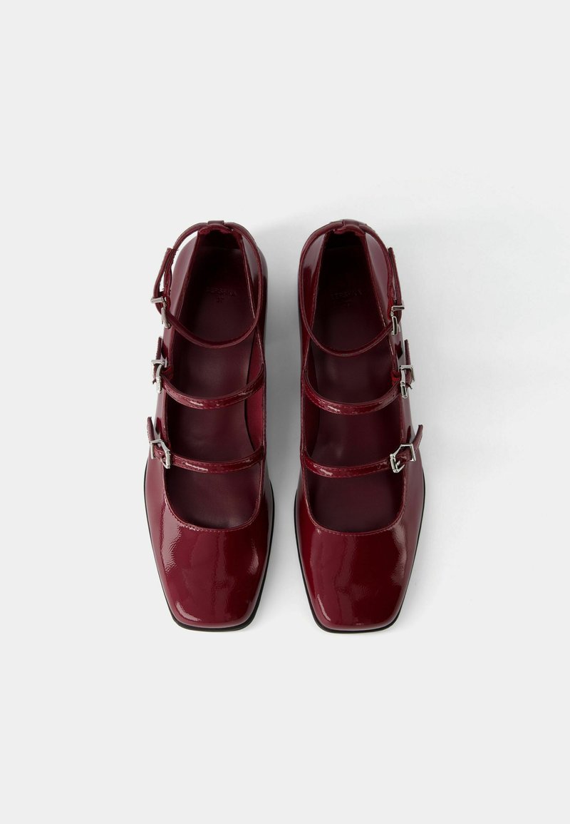 Bershka Bershka MARY JANES - Ankle strap ballet pumps - dark red JETZT KAUFEN