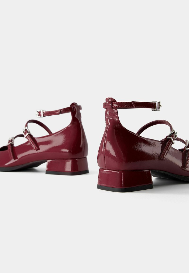 Bershka Bershka MARY JANES - Ankle strap ballet pumps - dark red JETZT KAUFEN