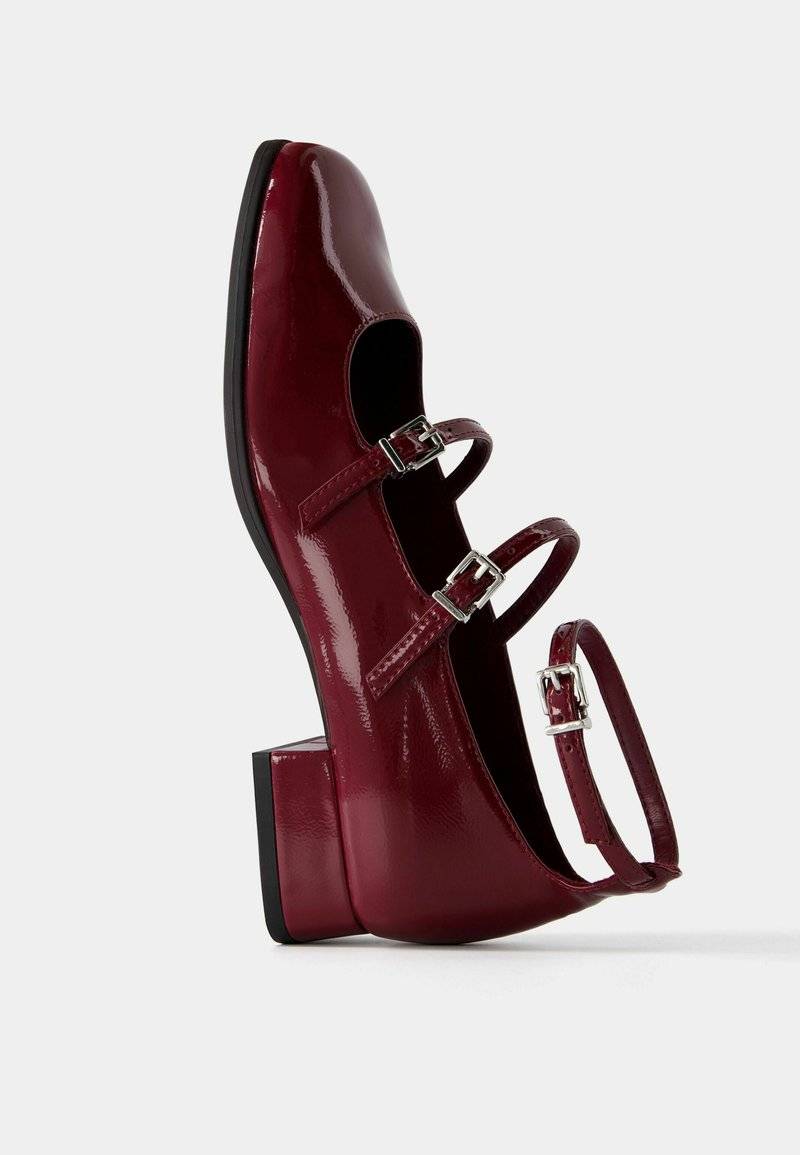 Bershka Bershka MARY JANES - Ankle strap ballet pumps - dark red JETZT KAUFEN