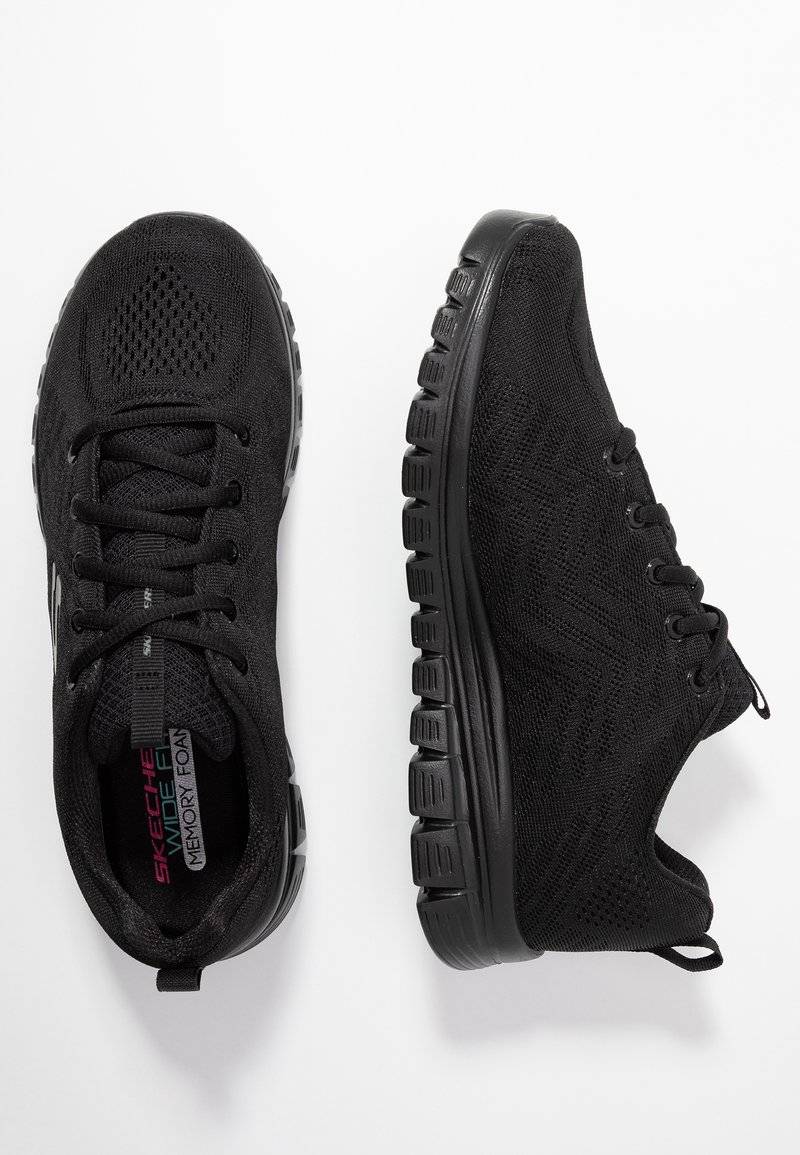 Skechers Wide Fit Skechers Wide Fit GRACEFUL - Trainers - black Zeitbegrenzte Promotion