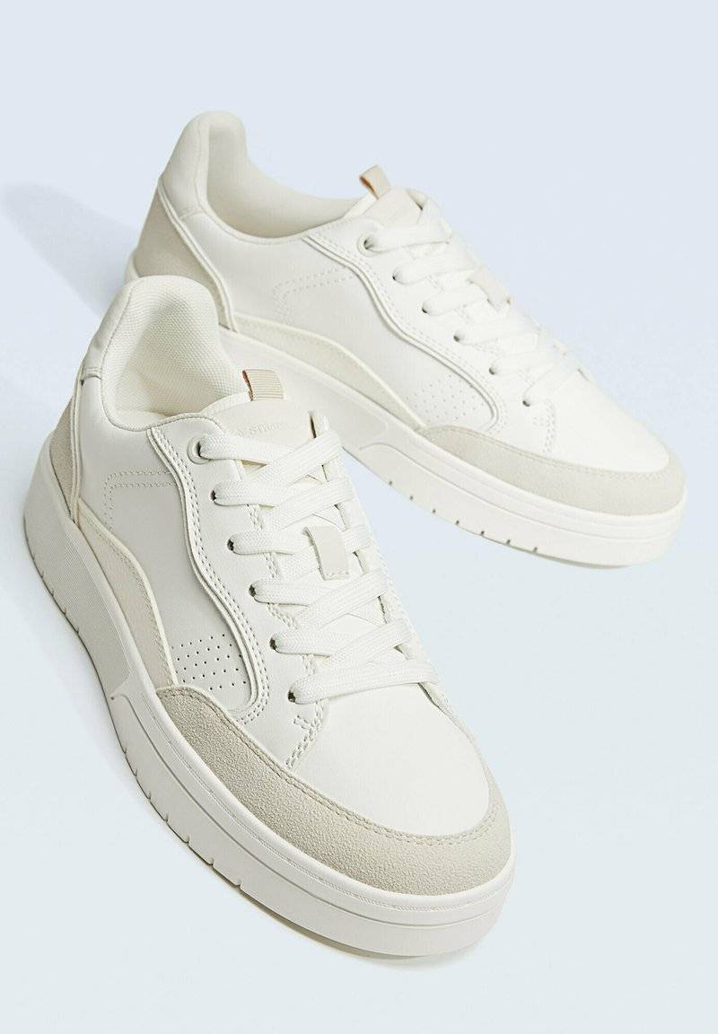 Stradivarius Stradivarius CONTRAST - Trainers - white Bis zu 65% Rabatt