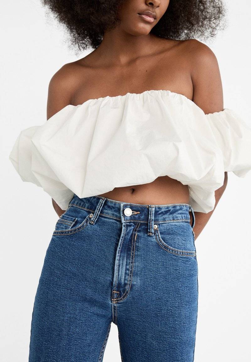 Stradivarius Stradivarius MOM - Relaxed fit jeans - raw denim Letzte 3 Tage