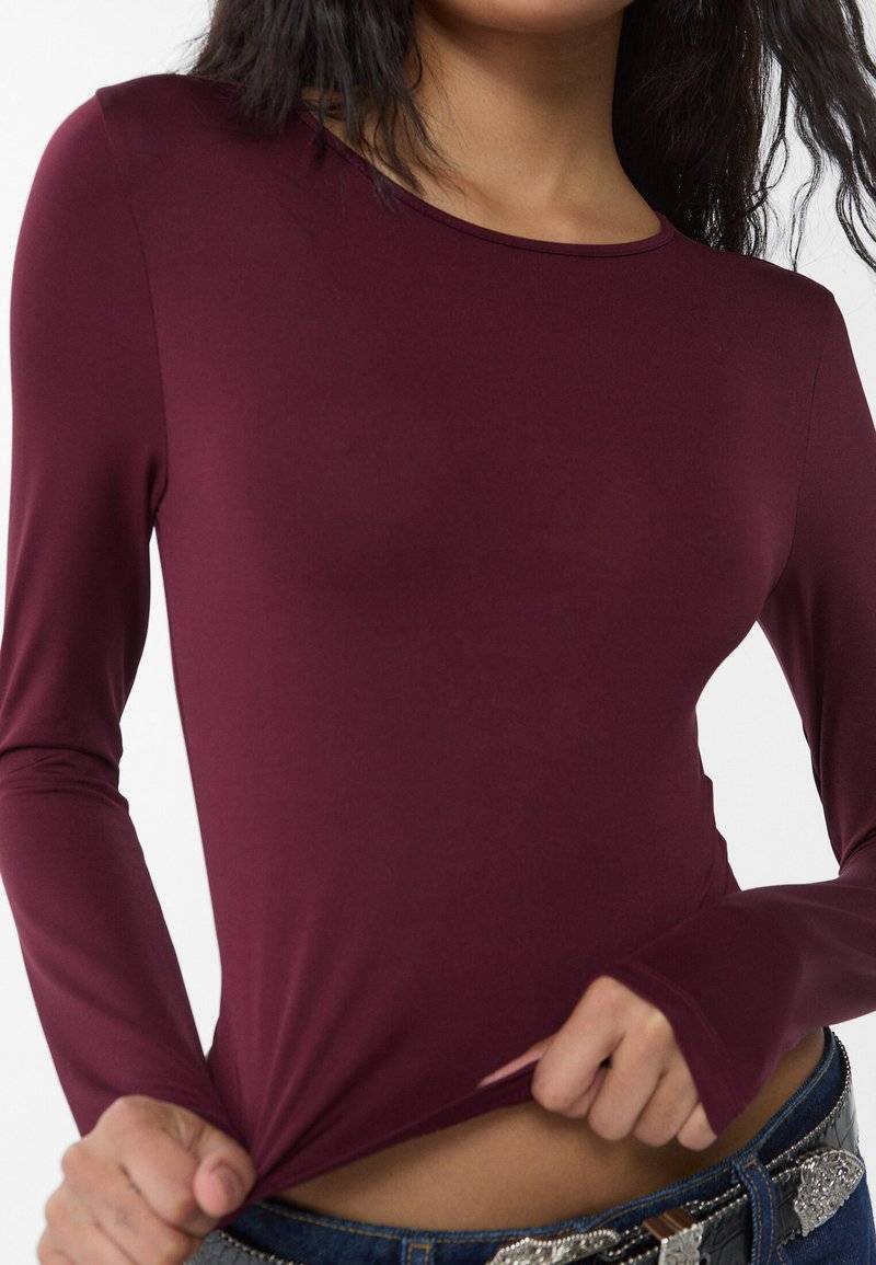 Stradivarius Stradivarius Long sleeved top - bordeaux Letzter Tag