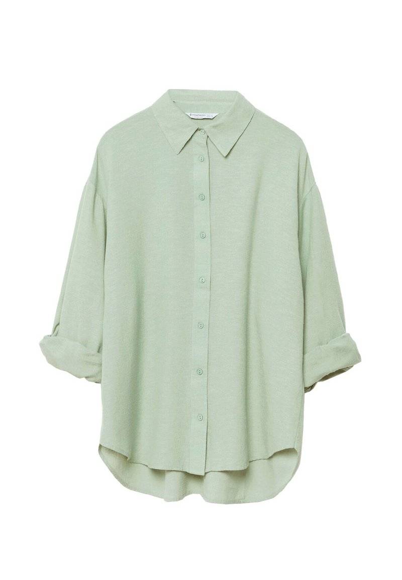 Stradivarius Stradivarius RUSTIKALES DAILY - Button-down blouse - khaki Bis zu 60% Rabatt