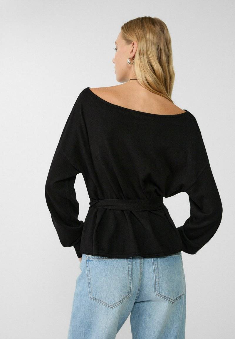 Stradivarius Stradivarius BOAT NECK - Jumper - black Bis zu 55% Rabatt