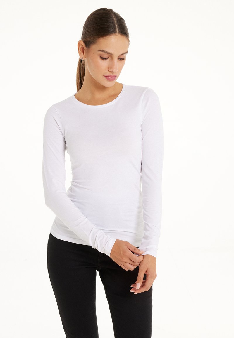 Tezenis Tezenis STRETCH ROUND-NECK - Long sleeved top - bianco Kostenlose Rückgabe