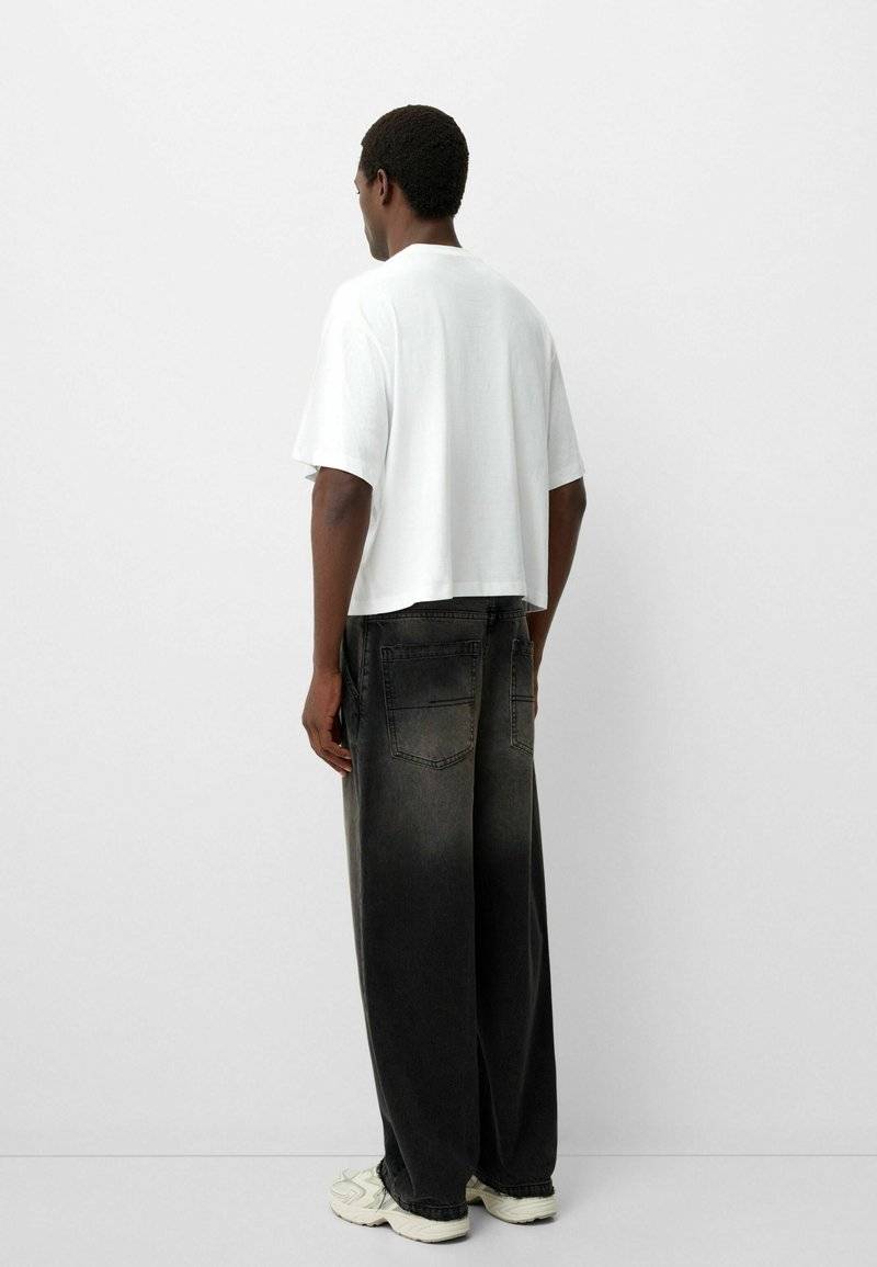 Bershka Bershka Relaxed fit jeans - black denim Letzter Tag