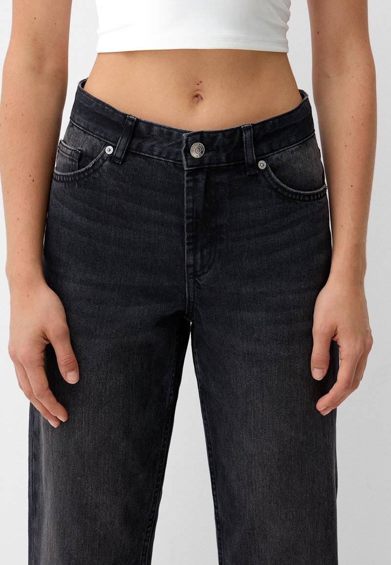 Bershka Bershka Straight leg jeans - dark grey Zeitbegrenzte Promotion