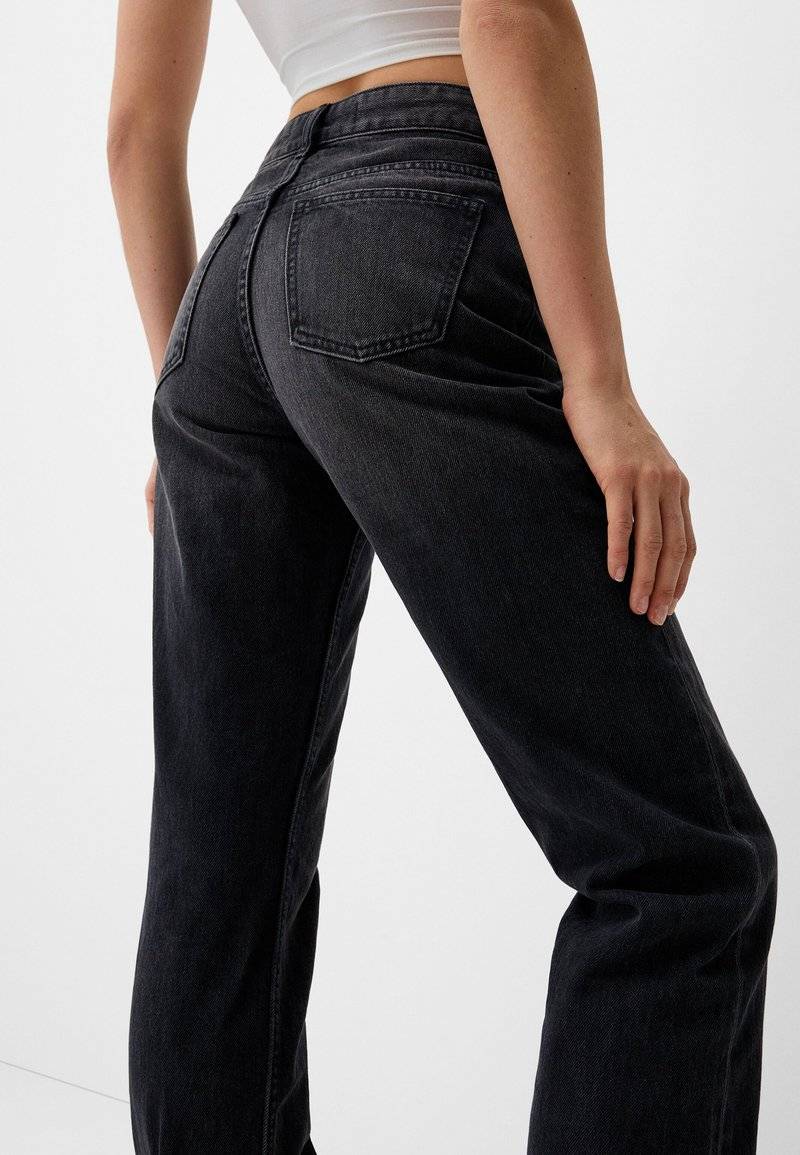 Bershka Bershka Straight leg jeans - dark grey Zeitbegrenzte Promotion