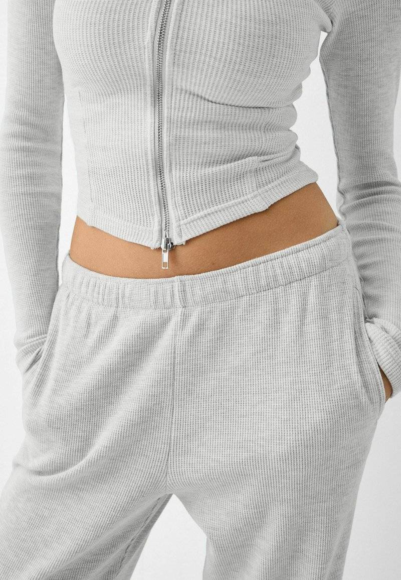 Bershka Bershka LONG SLEEVE - Cardigan - mottled grey Sonderangebot der Fabrik
