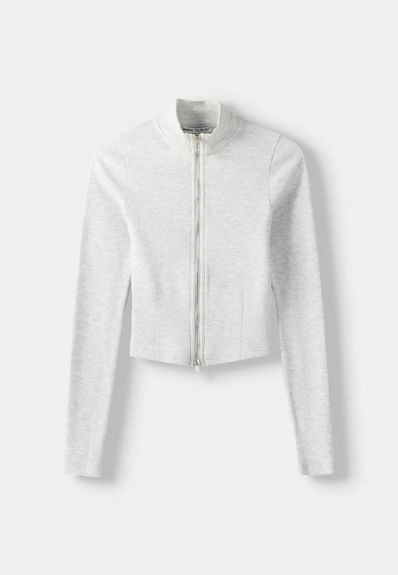Bershka Bershka LONG SLEEVE - Cardigan - mottled grey Sonderangebot der Fabrik