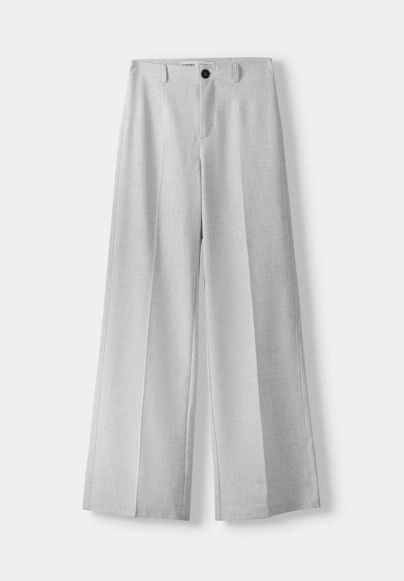 Bershka Bershka WIDE TAILORED - Trousers - mottled grey Nur noch ein Tag übrig